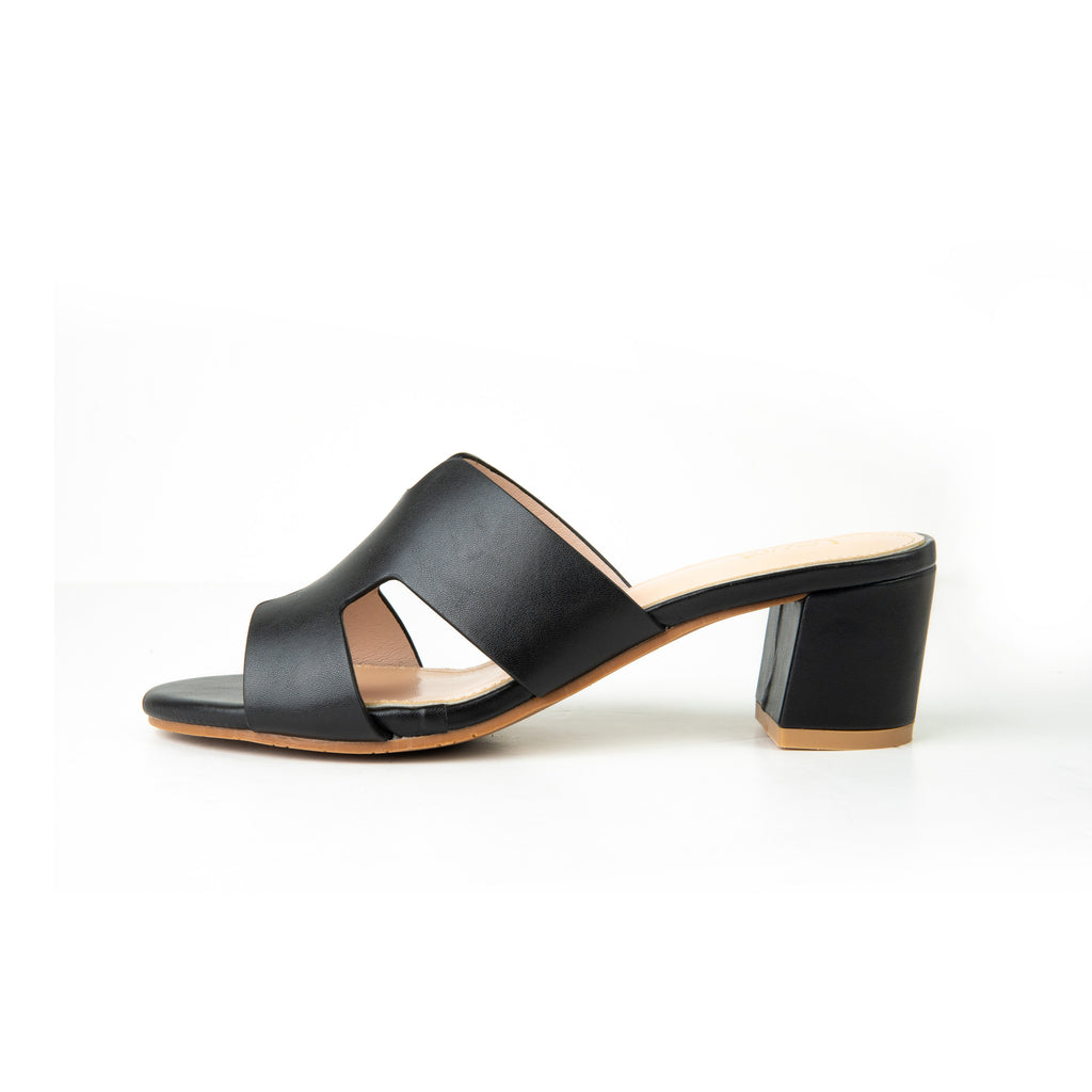 Lewré Esther black block-heeled open-toe sandals with wide straps