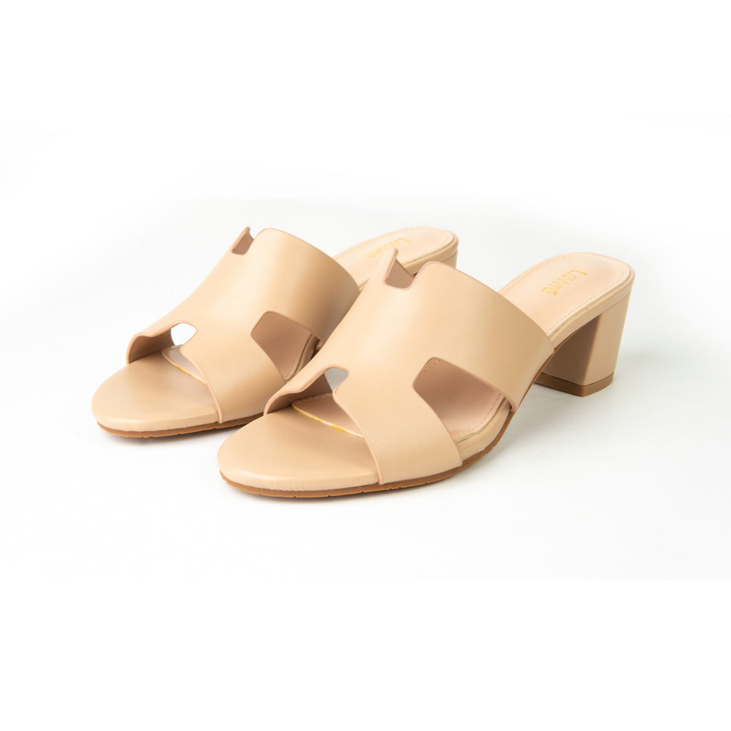 Lewré Esther nude block-heeled open-toe sandals with wide straps
