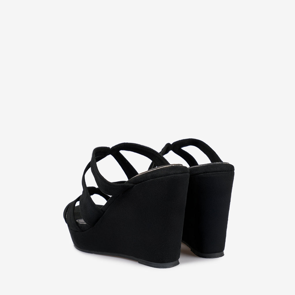 Lewré Kathryn Women's Wedges - 3.5 Inches Black Wedges