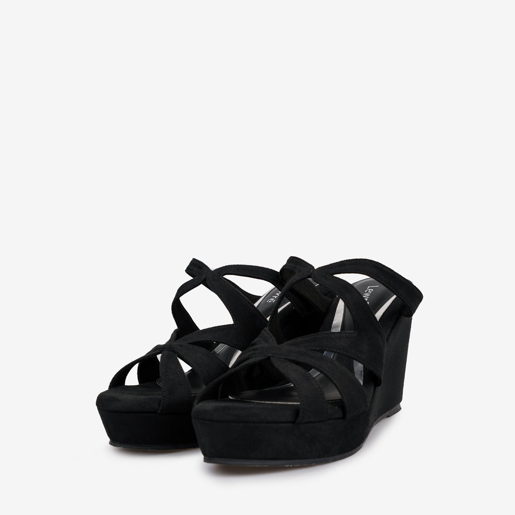 Lewré Kathryn Women's Wedges - 3.5 Inches Black Wedges