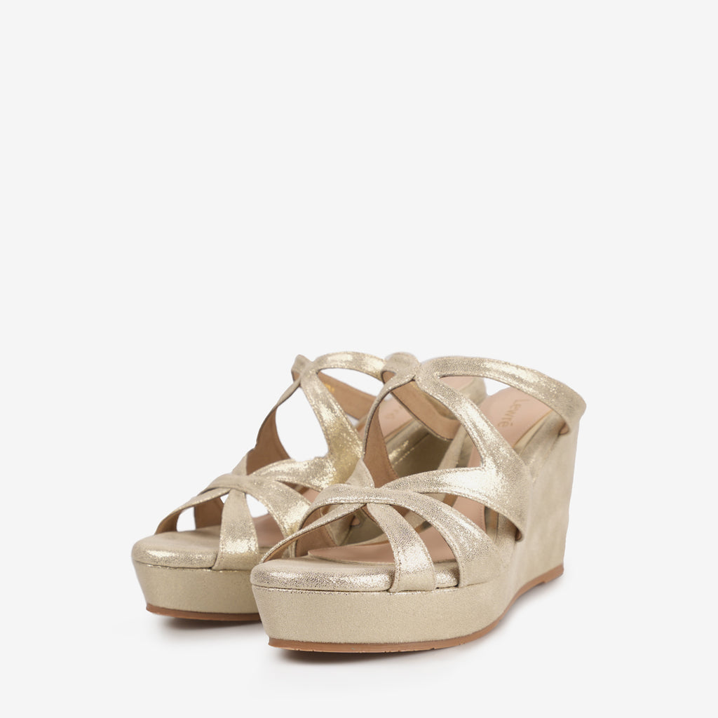 Lewré Kathryn Women's Wedges - 3.5 Inches Gold Wedges